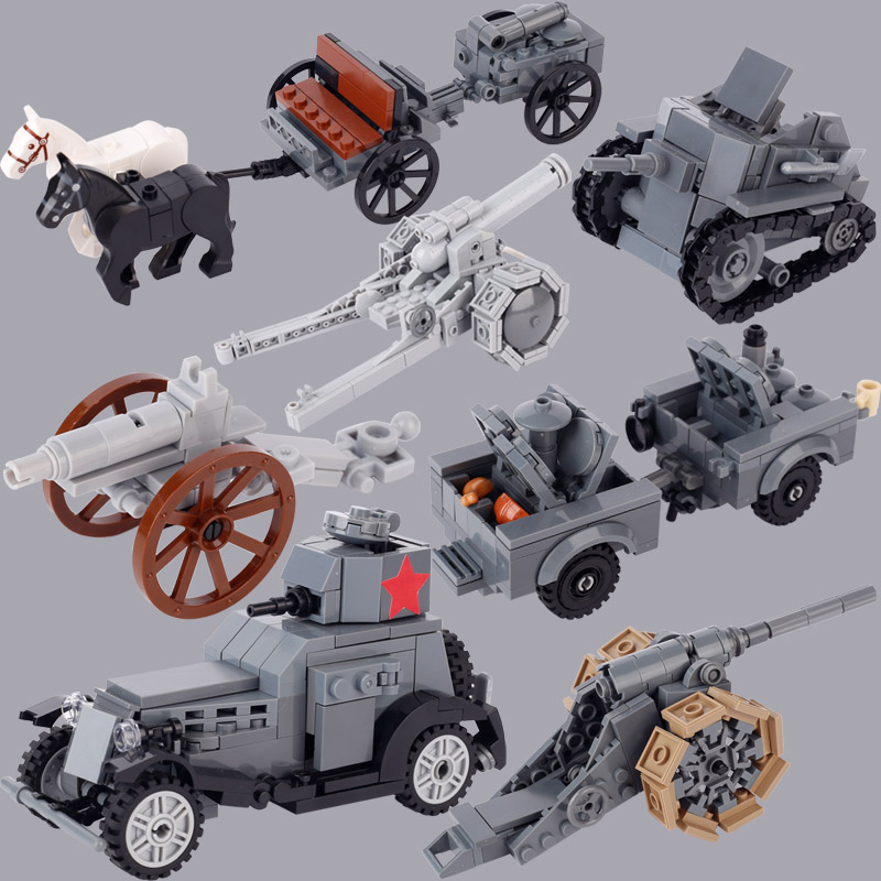 Lego Compatible Military Tank - WW1 Italienischer sowjetischer Militärpanzer Panzerwagen Bausteine